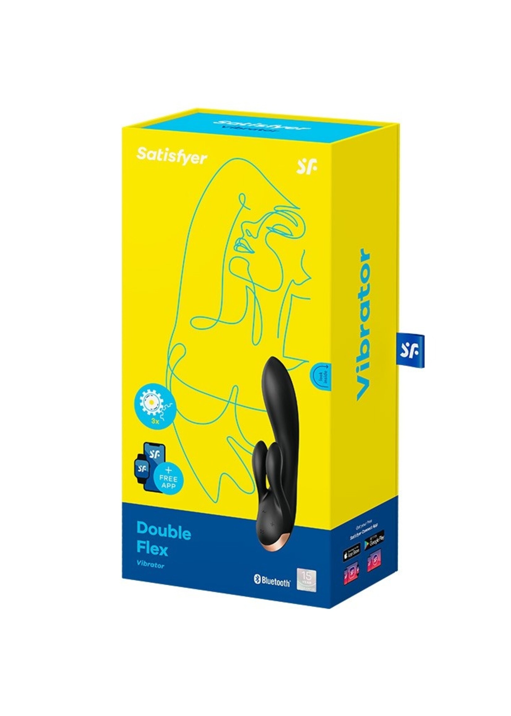 Satisfyer Double Flex - Vibrateur rabbit - Noir