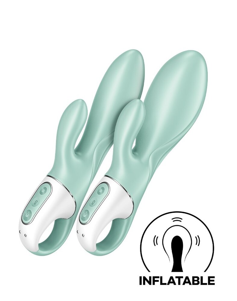 Satisfyer Air Pump Bunny 5+ - Vibromasseur rabbit gonflable (avec contrôle par application) - Menthe