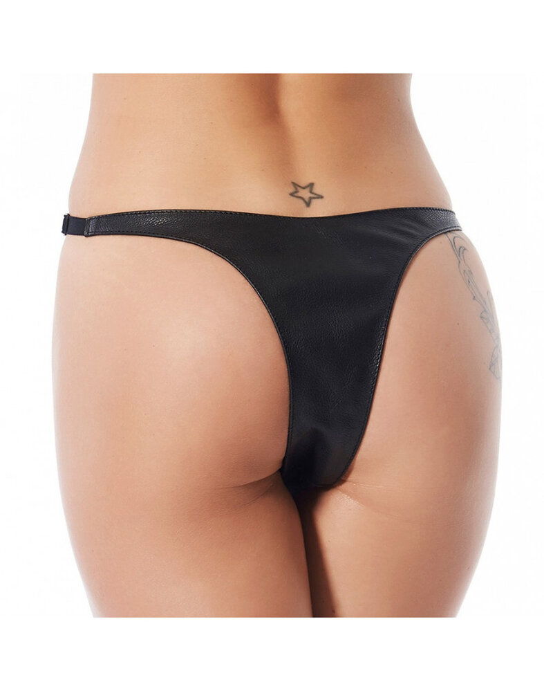 Rimba Bondage Play Rimba – Slip à entrejambe ouvert en cuir nappa avec clous Rimba Bondage Play Rimba – Slip à entrejambe ouvert en cuir nappa avec clous