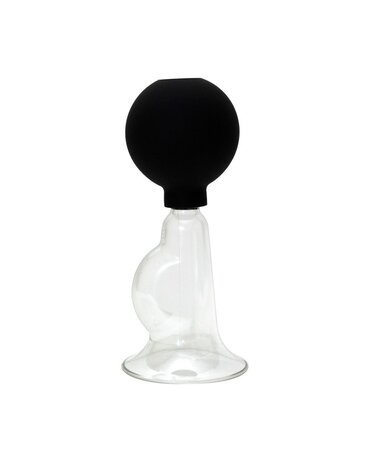 Rimba Bondage Play Glazen borstzuignap – Transparant vacuümspeeltje van glas Ø 5,5 cm