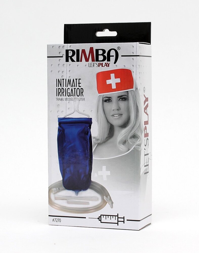 Rimba Bondage Play Intim Irrigator Set – 1L | Tragbarer Spülapparat in Blau