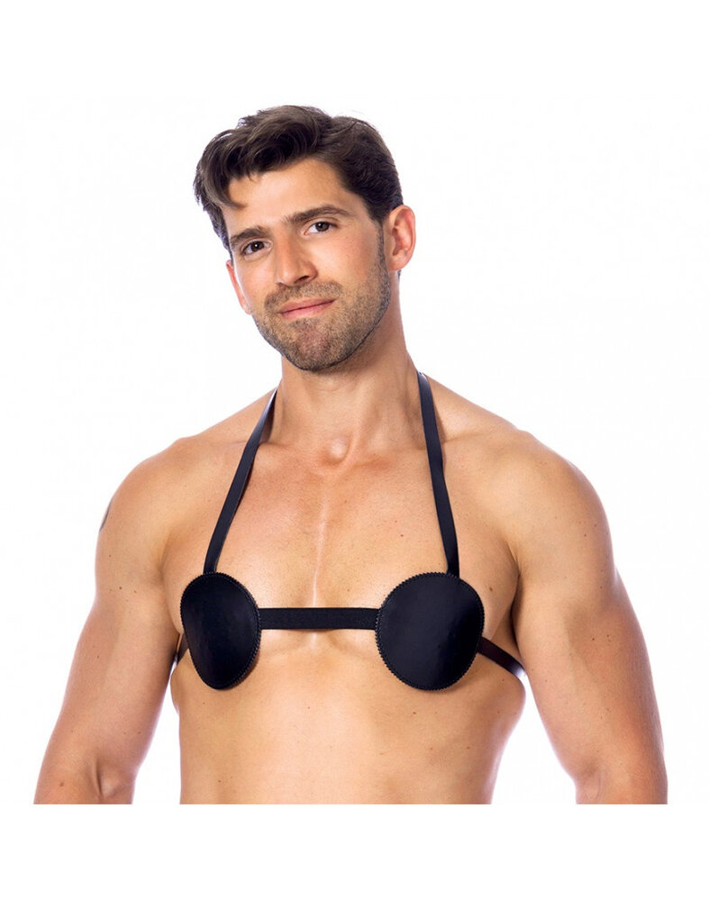 Rimba Bondage Play Leren borstharnassen met borstcups en interne spikes