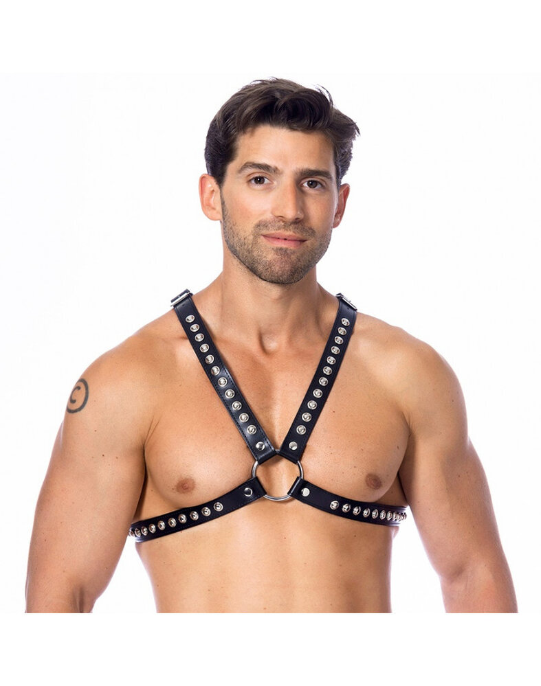 Rimba Bondage Play Rimba chest strap harness with rivets | Adjustable & Masculine Rimba Bondage Play Rimba chest strap harness with rivets | Adjustable & Masculine