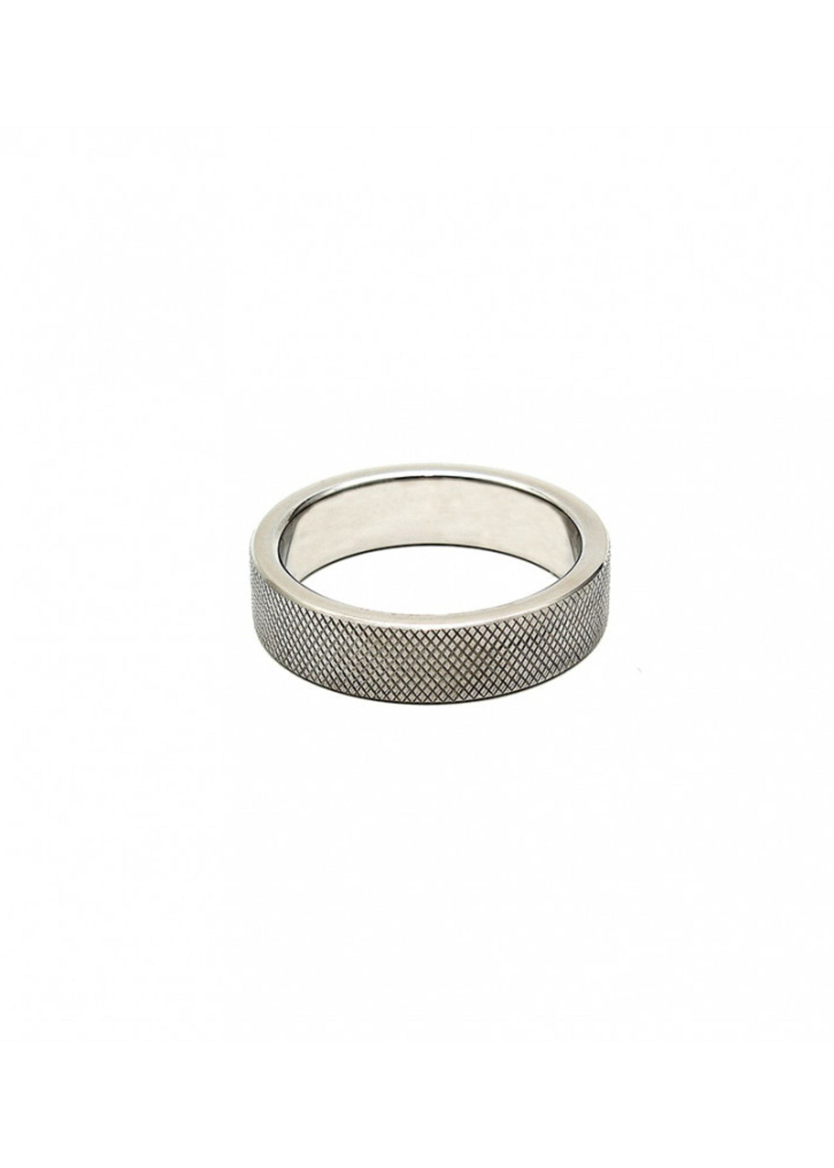 Rimba Bondage Play Penisring van roestvrij staal, 1,5 cm breed – zilverkleurig, variabele diameter