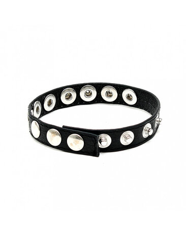 Rimba Bondage Play Luxus Penisband – Verstellbar mit Druckknöpfen | Schwarzes Nappa-Leder