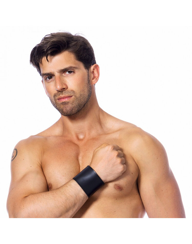 Rimba Bondage Play Leren armband met geldvakje – 5 cm | Zwart & Verstelbaar