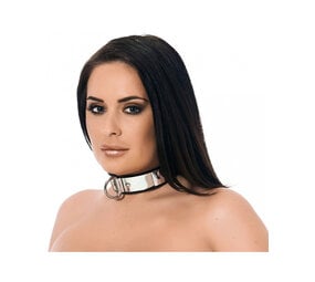 Rimba Bondage Play Leder Halsband met metaal en hangslot