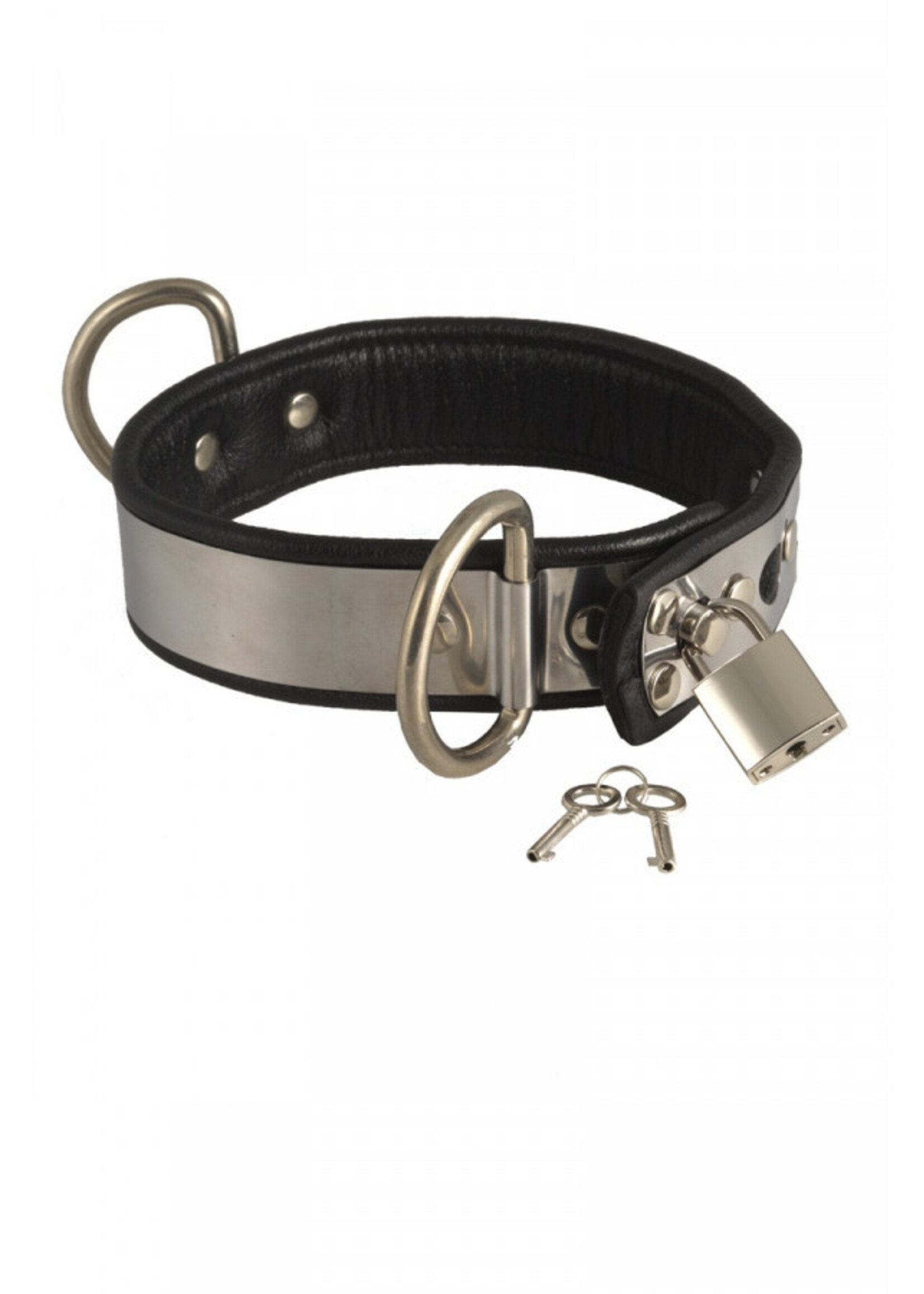 Rimba Bondage Play Leren halsband met metalen sluiting en slot | Verstelbaar en luxueus