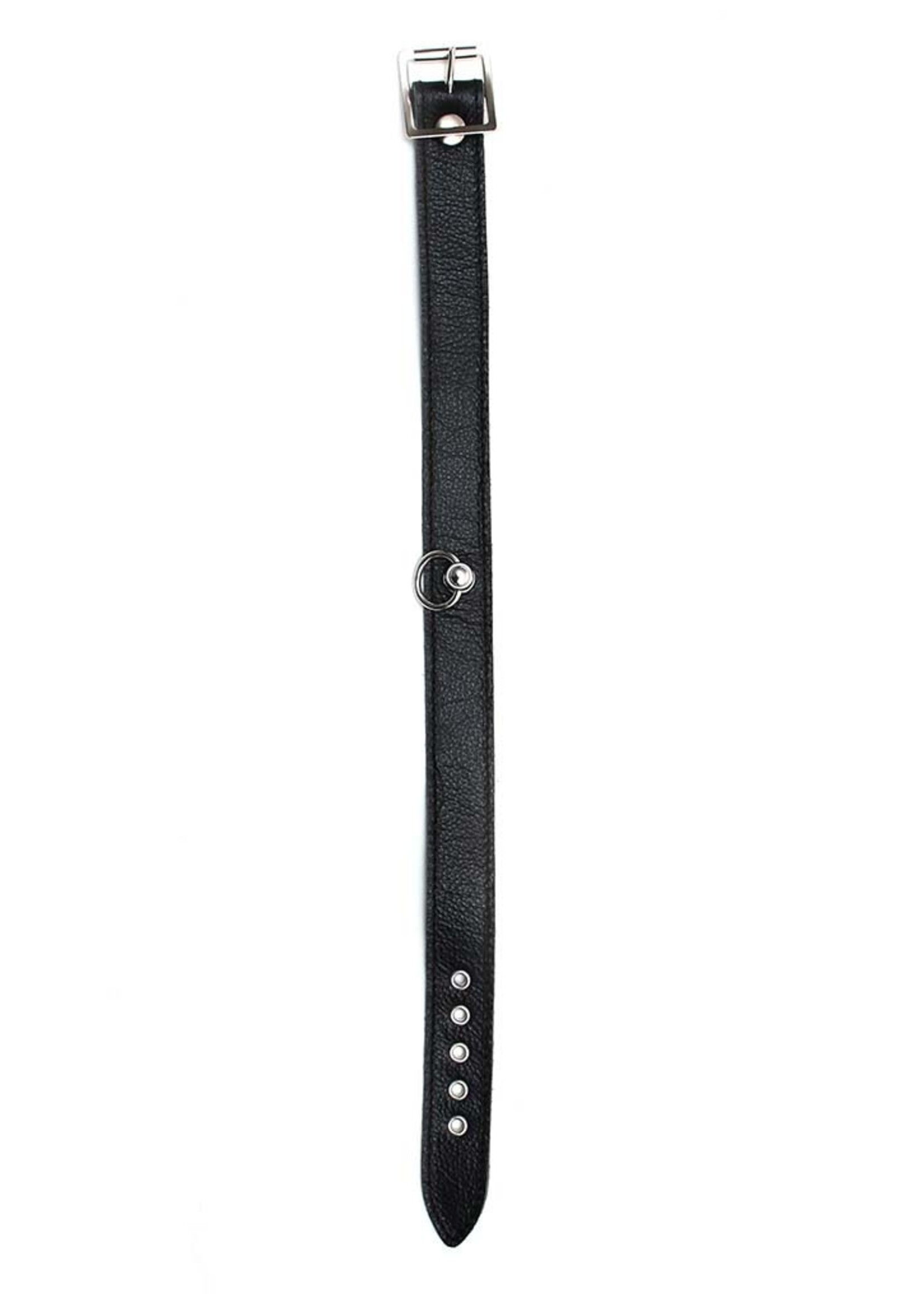 Rimba Bondage Play Collier en cuir Rimba – 2,5 cm de large | Cuir véritable avec joint torique