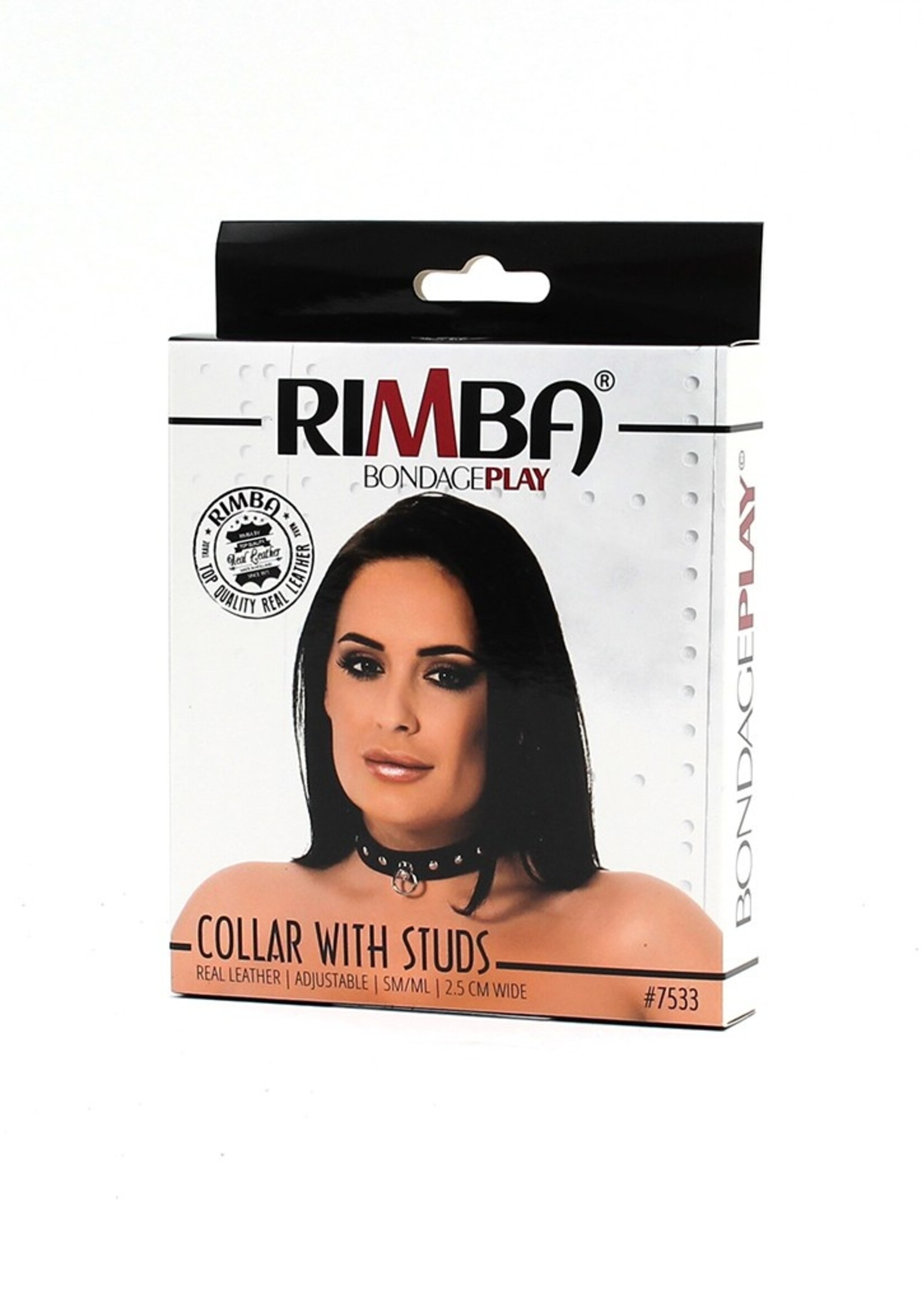 Rimba Bondage Play Choker met studs – 2,5 cm breed | Verstelbaar in maat S & M