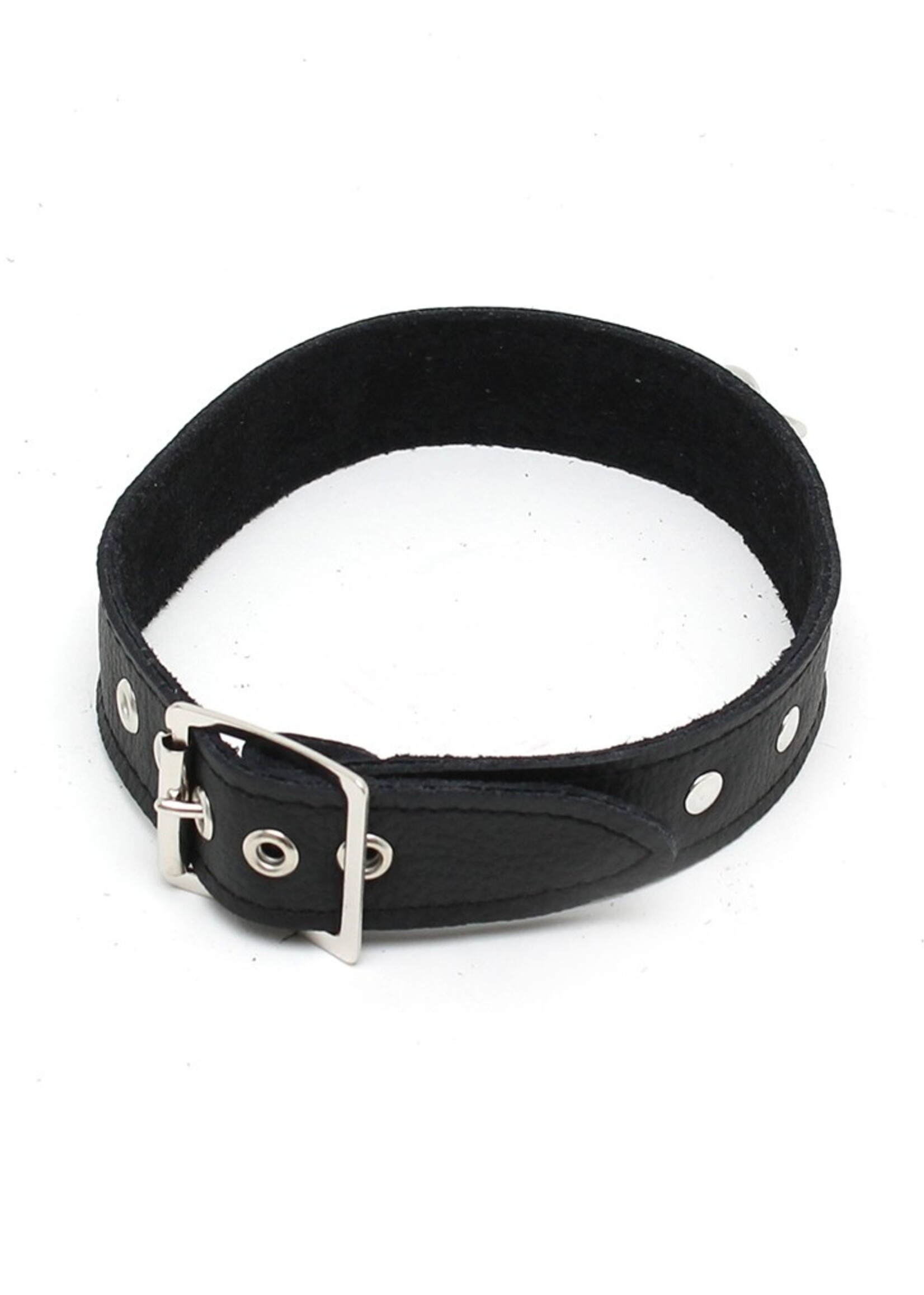 Rimba Bondage Play Choker met studs – 2,5 cm breed | Verstelbaar in maat S & M