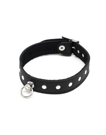 Rimba Bondage Play Choker met studs – 2,5 cm breed | Verstelbaar in maat S & M