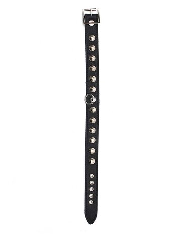 Rimba Bondage Play Leren halsband – 2,5 cm breed met klinknagels | Verstelbaar in maat S & M