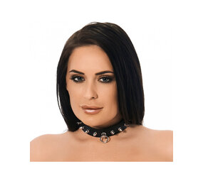 Rimba Bondage Play Halsband - 2,5 cm breed met pinnen