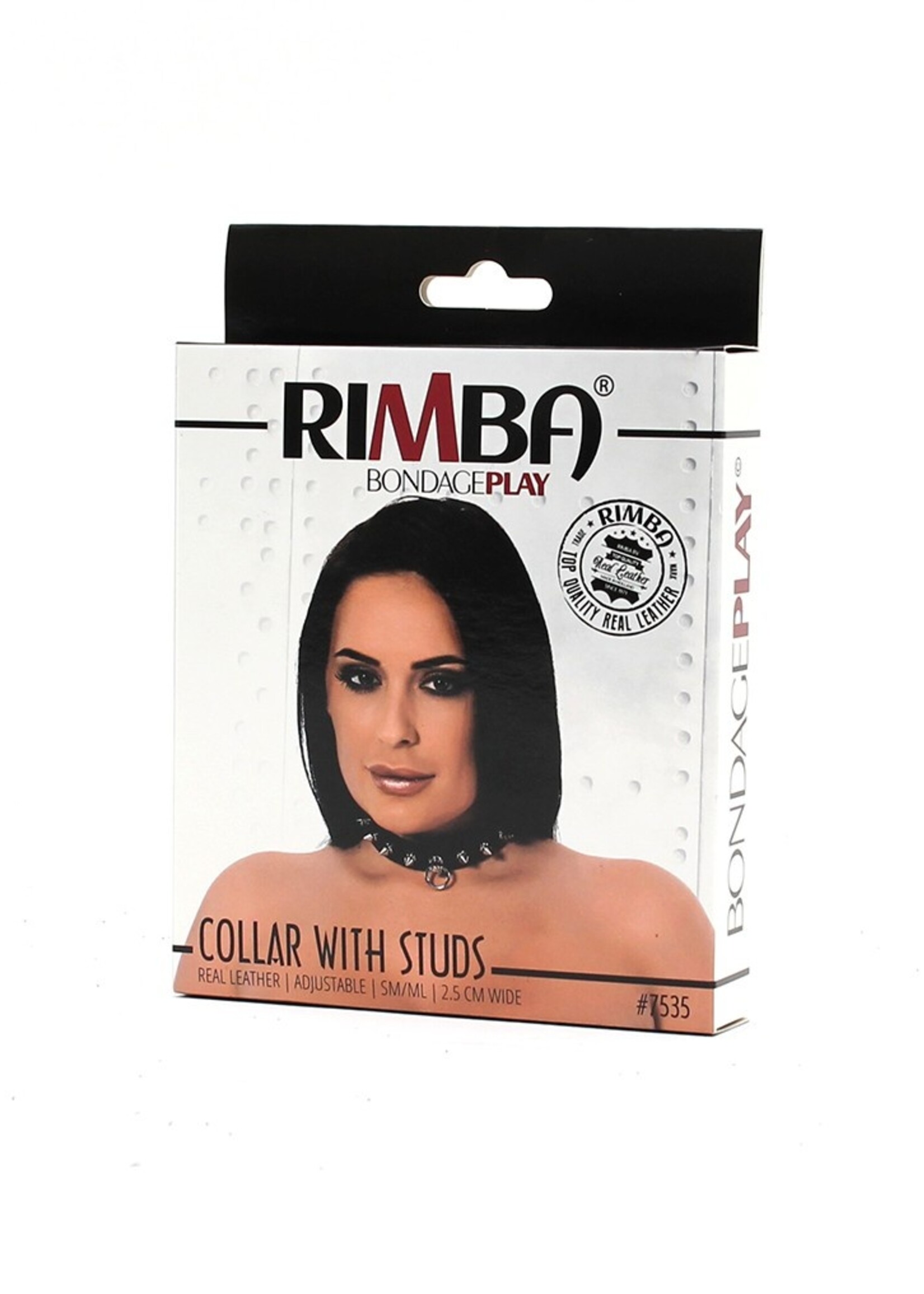 Rimba Bondage Play Verstelbare prikhalsband | Leer, 2,5 cm breed