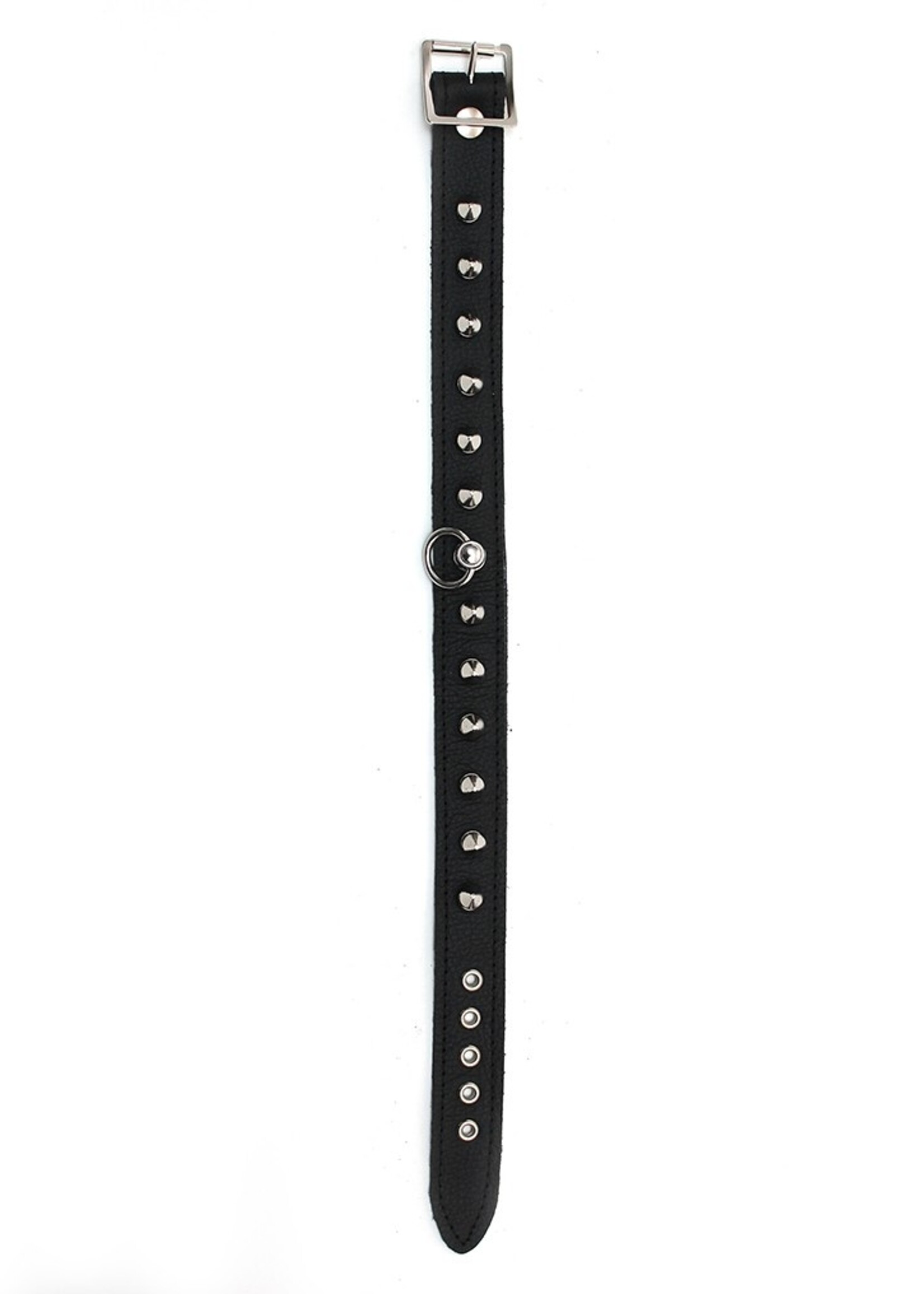 Rimba Bondage Play Verstelbare prikhalsband | Leer, 2,5 cm breed