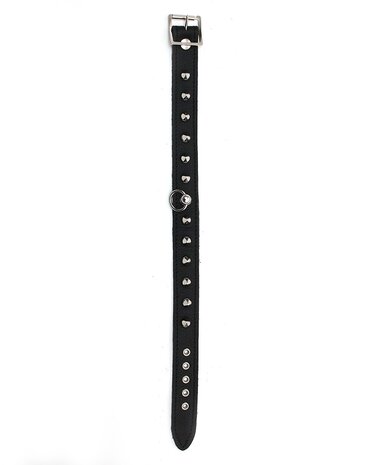 Rimba Bondage Play Halsband mit Dornen – Verstellbar | Leder, 2,5 cm Breit