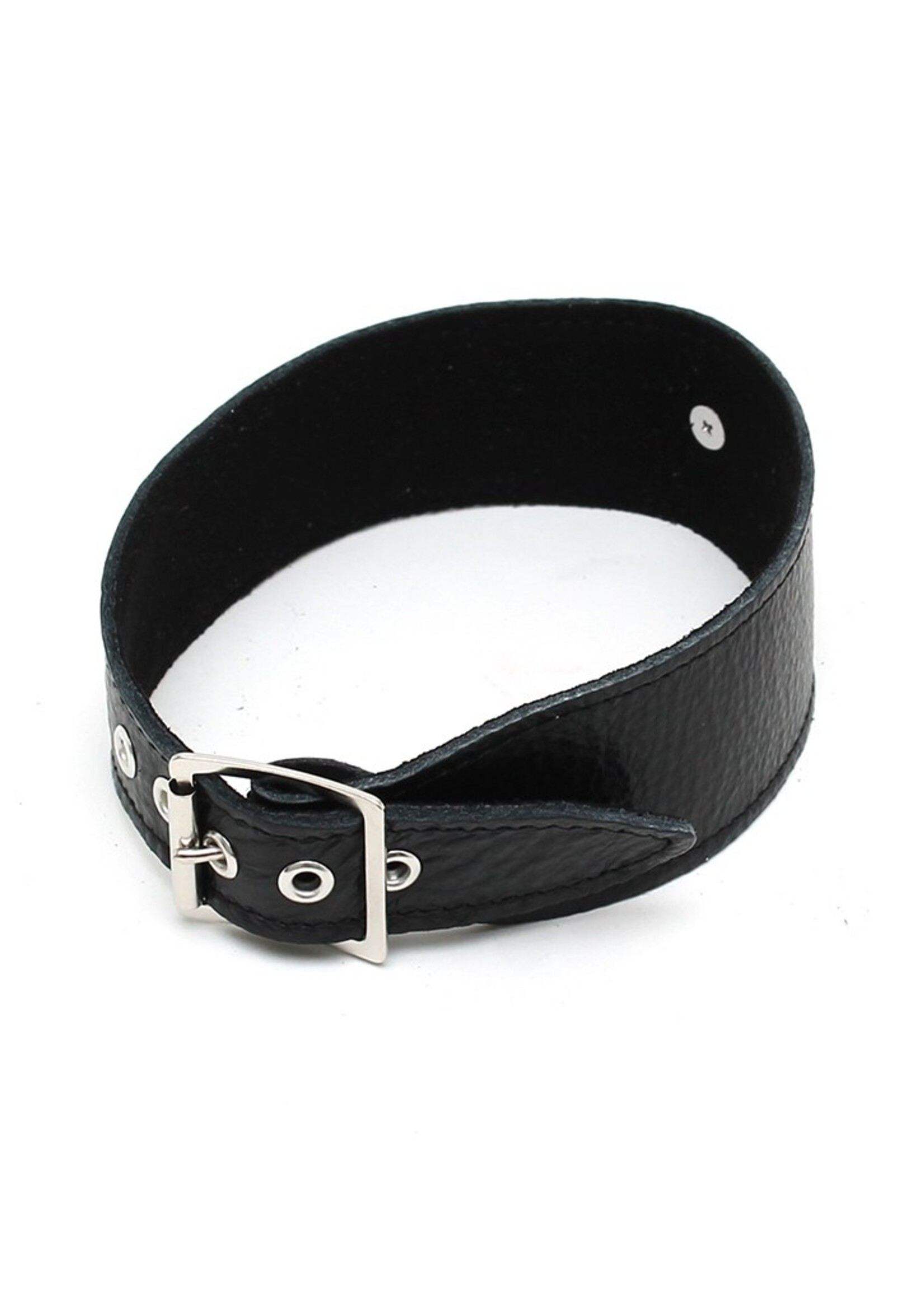 Rimba Bondage Play Leren halsband met O-ring – 4 cm breed | Verstelbaar in 2 maten