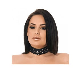 Rimba Bondage Play Halsband versierd met nieten