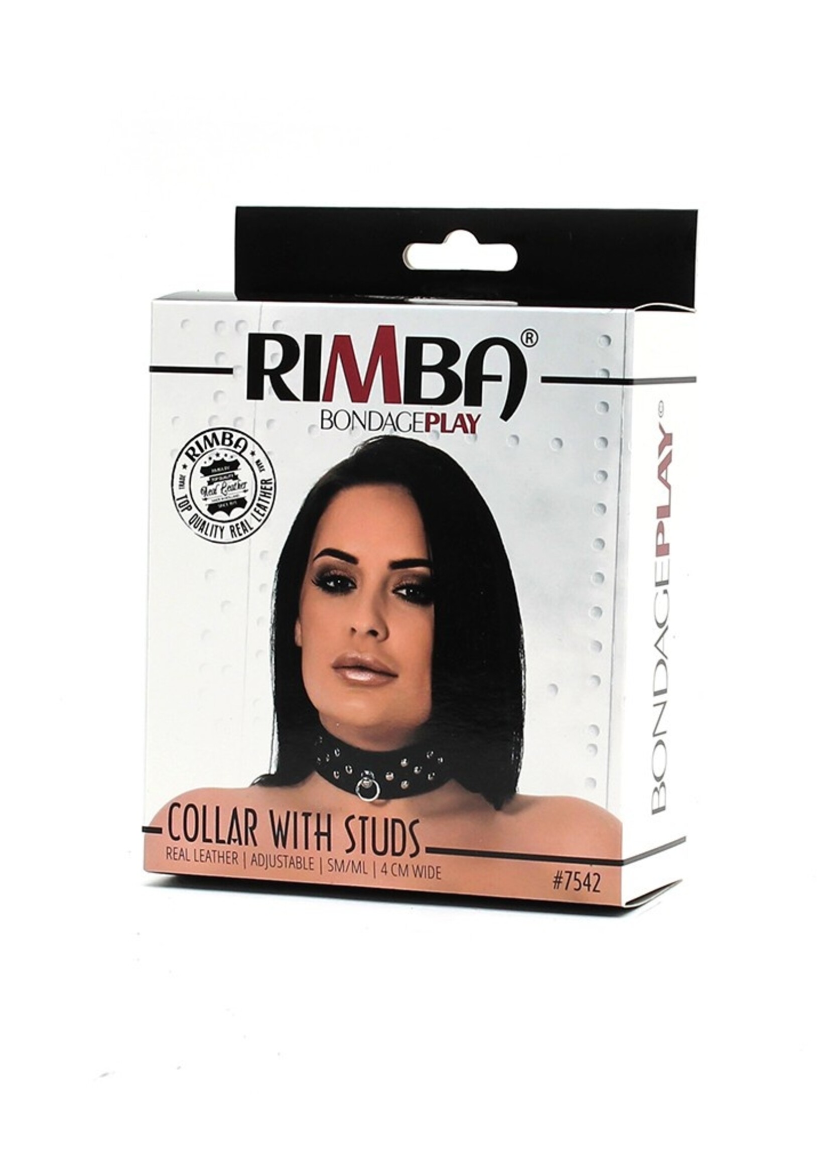 Rimba Bondage Play Choker met studs – 4 cm breed | Verstelbaar en gemaakt van echt leer