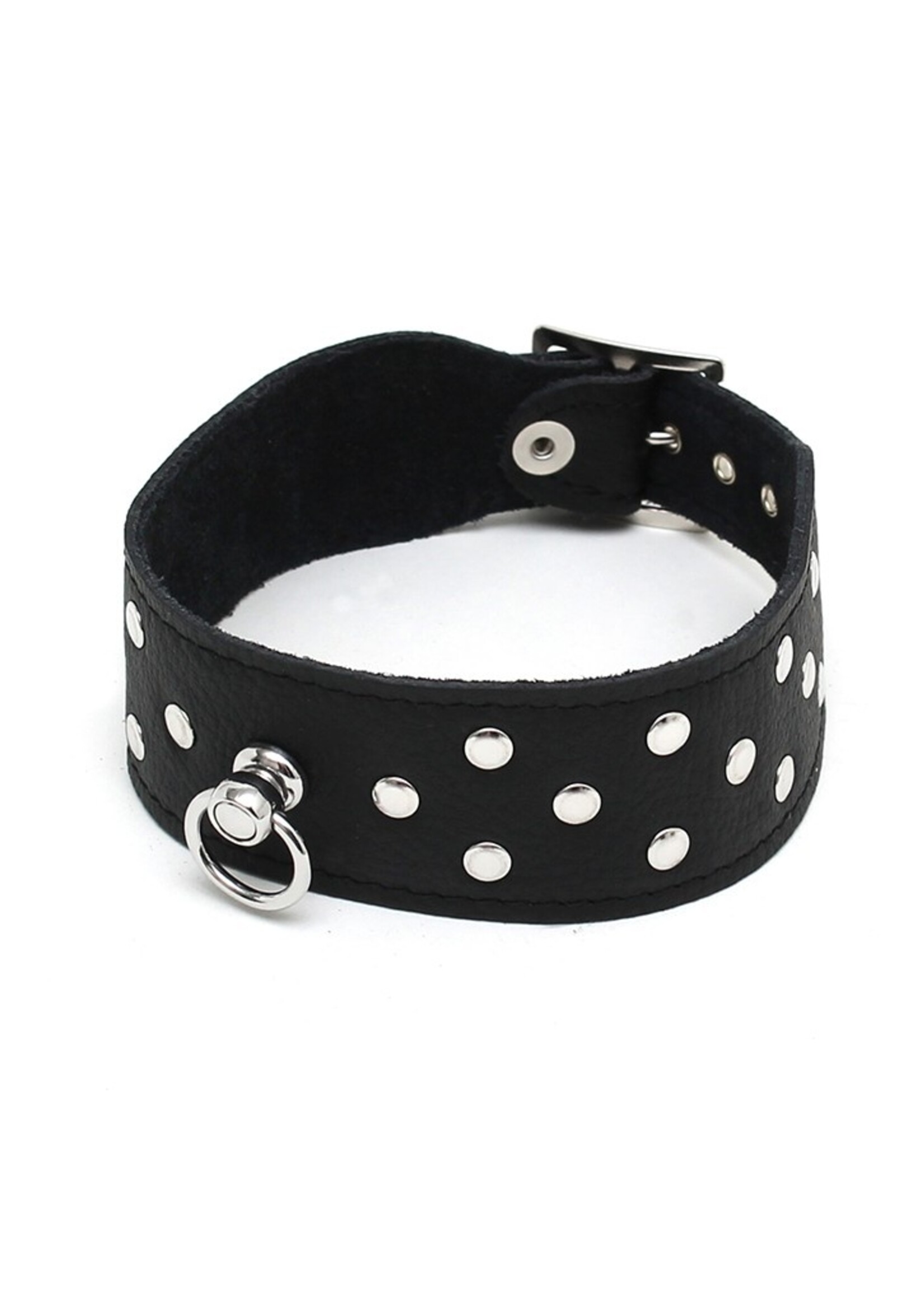 Rimba Bondage Play Choker met studs – 4 cm breed | Verstelbaar en gemaakt van echt leer