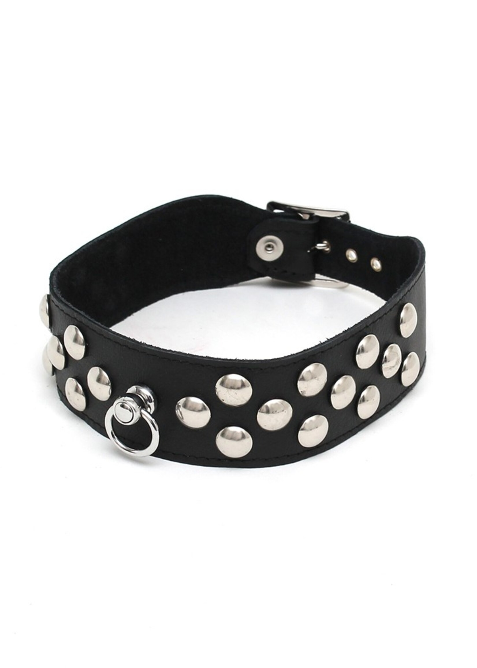 Rimba Bondage Play Col Rimba – 4 cm de large | Cuir, décoré de rivets