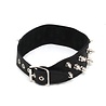 Rimba Bondage Play Leren halsband met doornversiering – Verstelbaar | Zwart, 4 cm breed