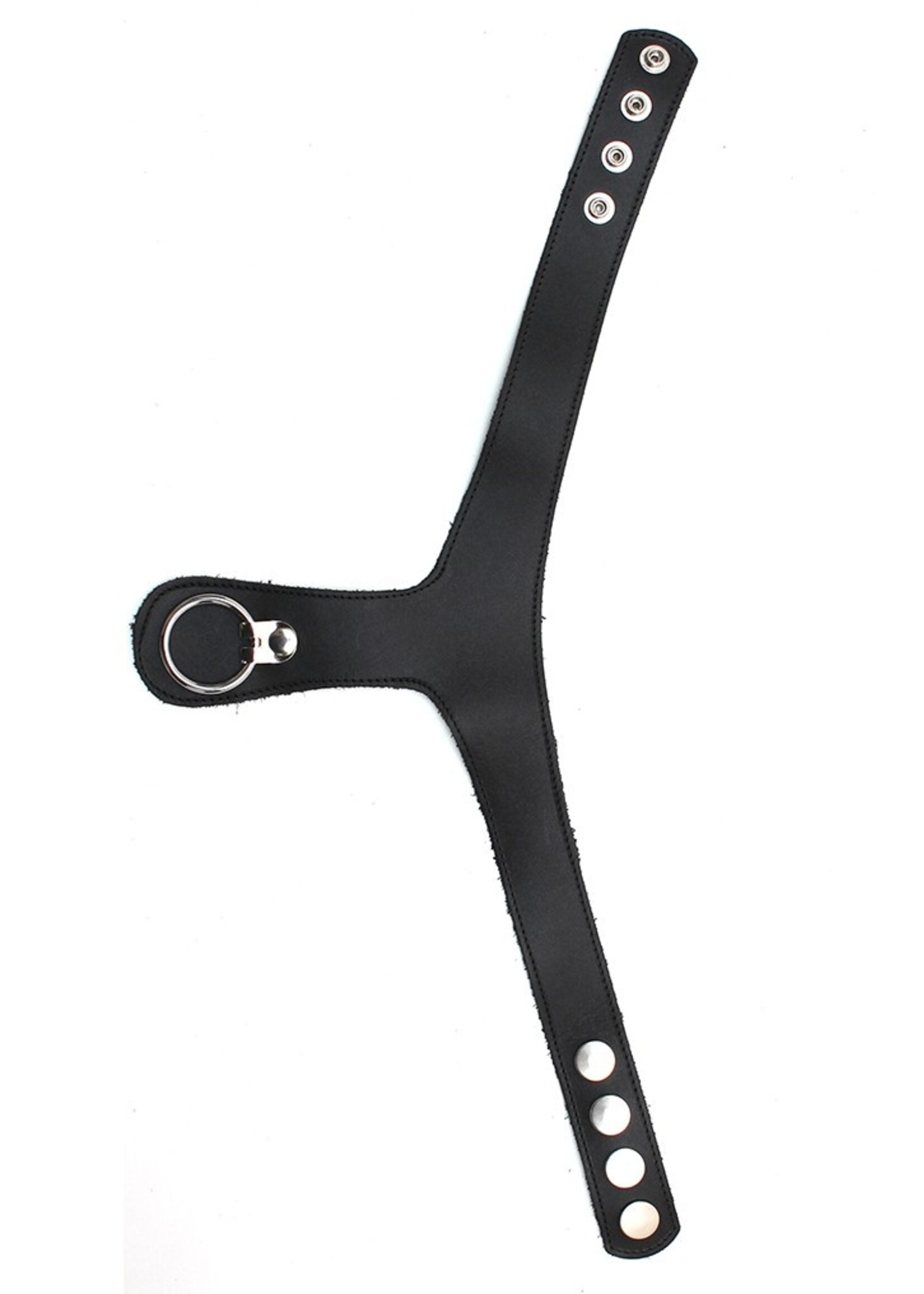 Rimba Bondage Play Collier d'Esclave avec Anneau - Ajustable, Cuir, Noir