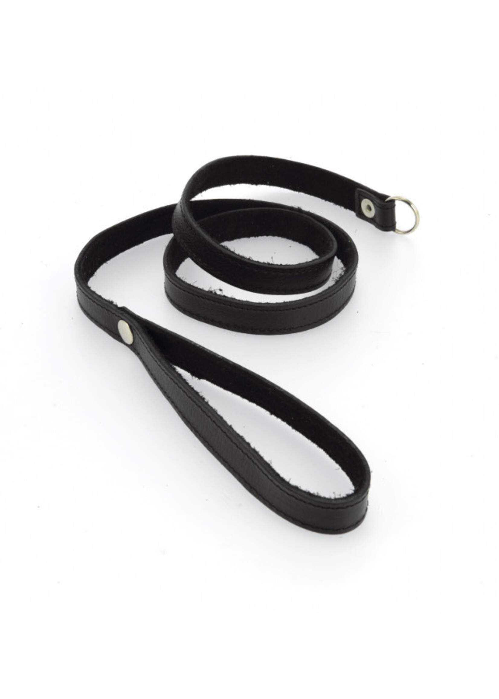 Rimba Bondage Play Lange Bondage-Leine aus Leder & Metall | 100 cm, Schwarz
