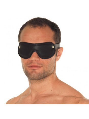 Rimba Bondage Play Rimba eye mask with soft padding - leather, black, adjustable