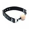 Rimba Bondage Play Leren mondknevel met houten bal – verstelbaar, bal van 4 cm