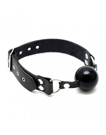 Rimba Bondage Play Mundknebel mit Silikon-Ball aus Leder (44 mm)