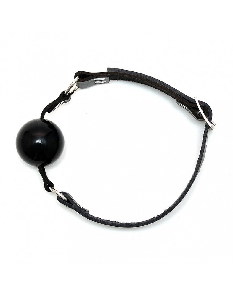 Rimba Bondage Play Leren mondknevel met siliconen bal (44 mm)