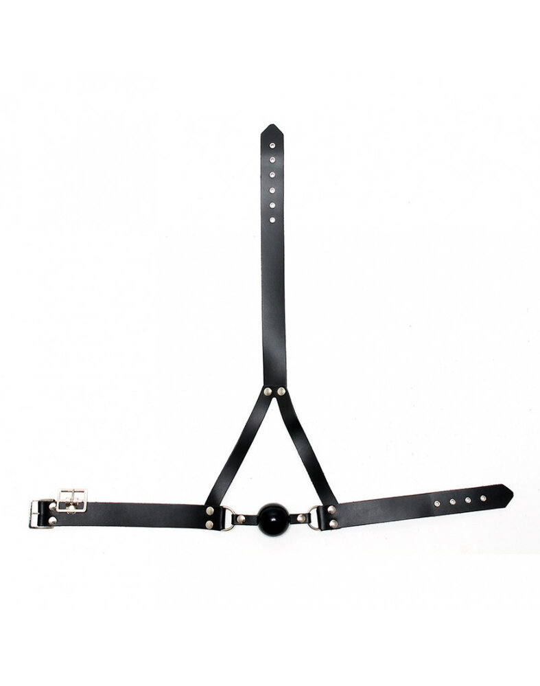 Rimba Bondage Play Mondknevel – Echt leer & siliconen bal Ø 44 mm