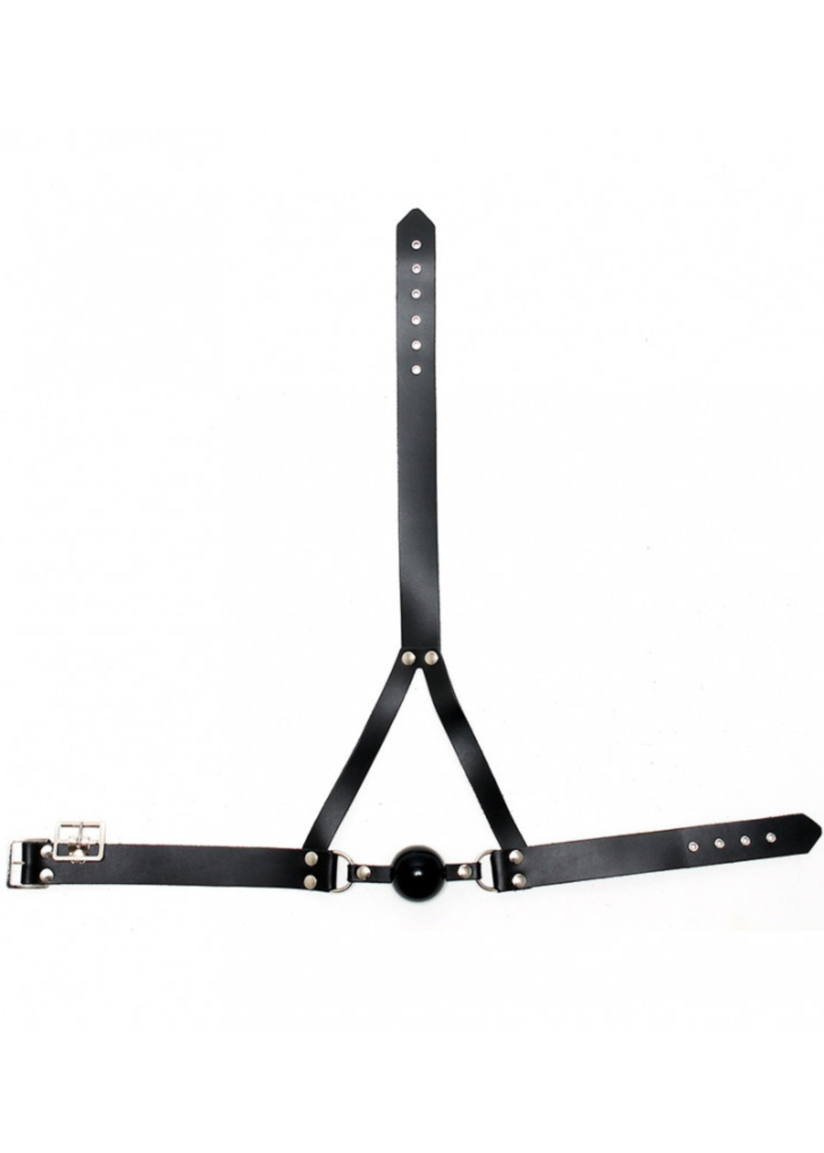 Rimba Bondage Play Mondknevel – Echt leer & siliconen bal Ø 44 mm