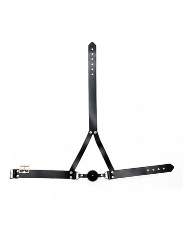 Rimba Bondage Play Mondknevel – Echt leer & siliconen bal Ø 44 mm