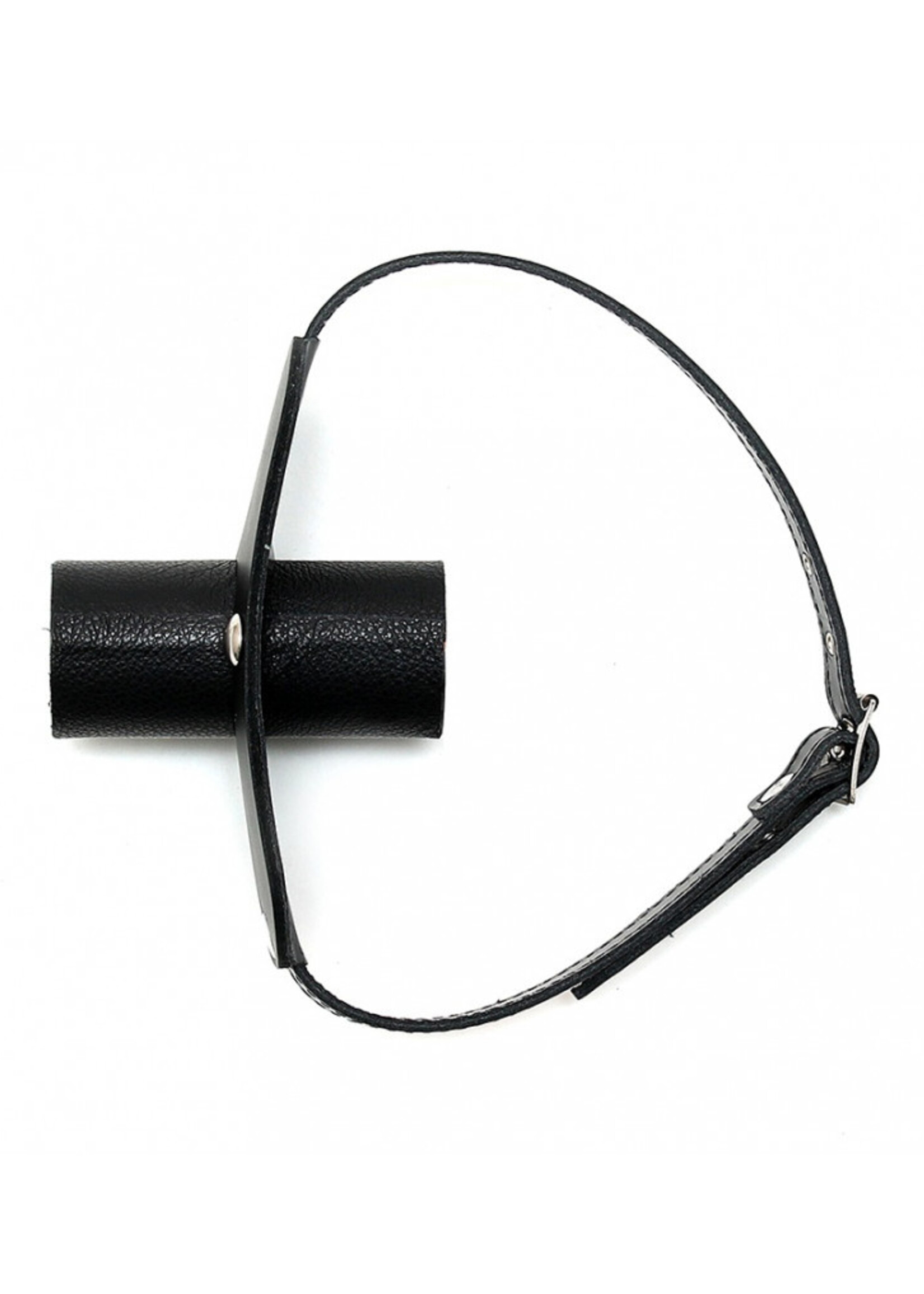 Rimba Bondage Play Mondspreider met urinebuis – Ø 40 mm | Leer, verstelbaar