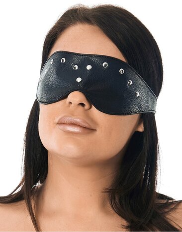 Rimba Bondage Play Rimba eye mask made of nappa leather – decorated with rivets | Adjustable & Elegant