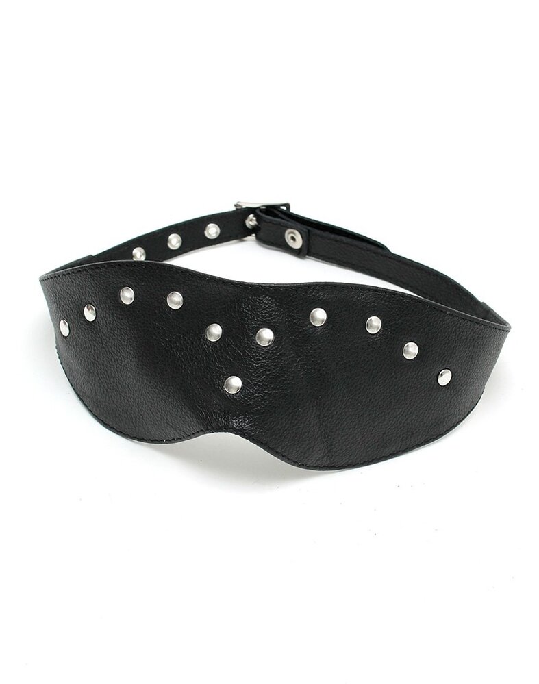 Rimba Bondage Play Rimba eye mask made of nappa leather – decorated with rivets | Adjustable & Elegant