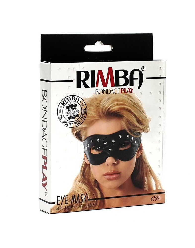 Rimba Bondage Play Rimba Leather Eye Mask - Open Design with Rivets | Adjustable Rimba Bondage Play Rimba Leather Eye Mask - Open Design with Rivets | Adjustable