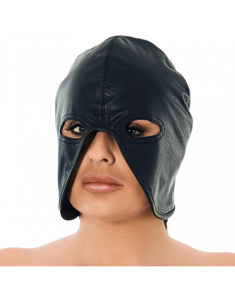 Rimba Bondage Play Masque en cuir Rimba avec ouverture pour les yeux - Ajustable et sensuel