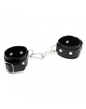 Rimba Bondage Play Rimba leather handcuffs - adjustable with snap hook, black Rimba Bondage Play Rimba leather handcuffs - adjustable with snap hook, black