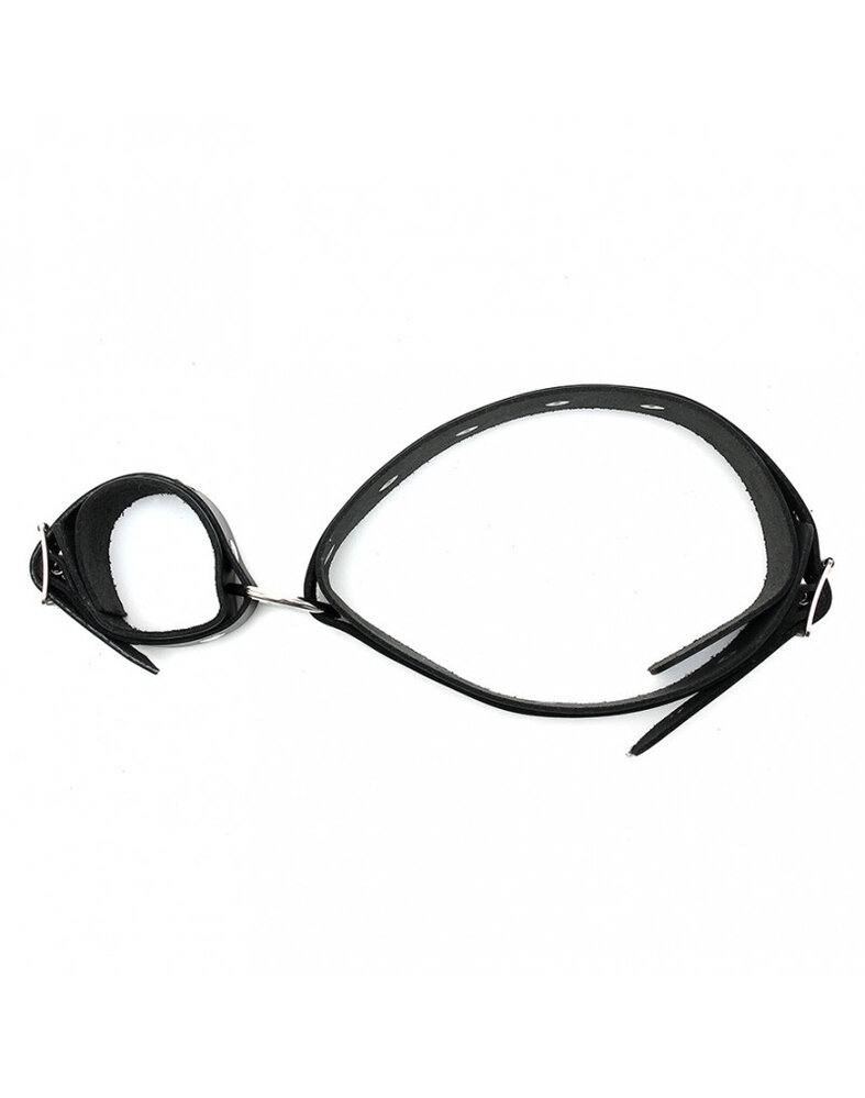 Rimba Bondage Play Bondage Fessel – Arm- & Oberschenkelmanschette aus Leder (Einzeln, Schwarz)