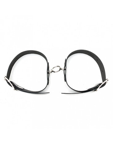 Rimba Bondage Play Rimba Leather Ankle Cuffs with Ring - Adjustable & Stylish in Black Rimba Bondage Play Rimba Leather Ankle Cuffs with Ring - Adjustable & Stylish in Black