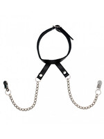 Rimba Bondage Play Halsband mit Brustklammern