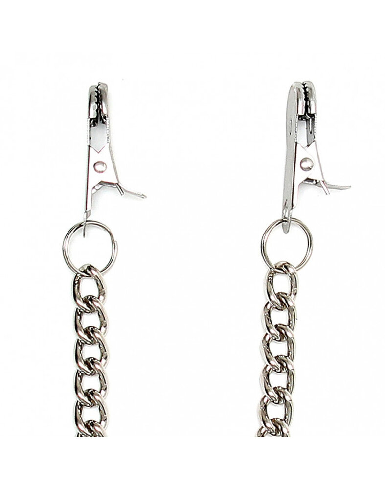 Rimba Bondage Play Pinces de poitrine Rimba avec chaîne | Argent sensuel en métal