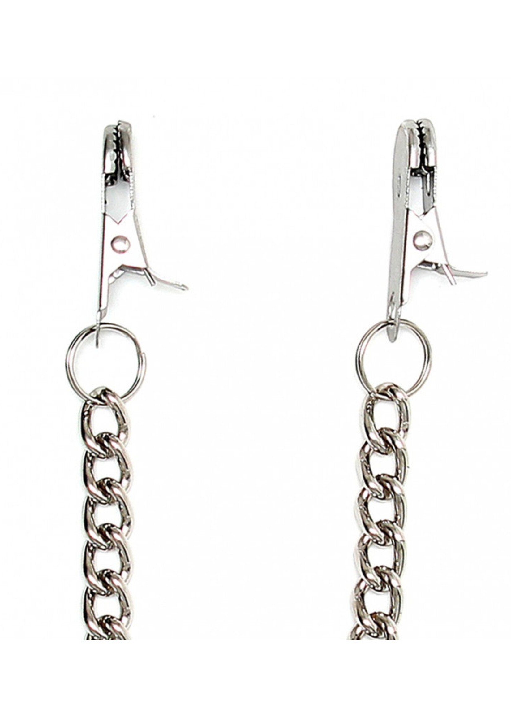 Rimba Bondage Play Borstklemmen met ketting | Sensueel zilverkleurig metaal