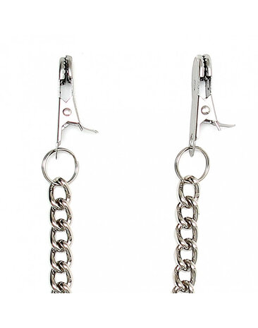 Rimba Bondage Play Pinces de poitrine Rimba avec chaîne | Argent sensuel en métal