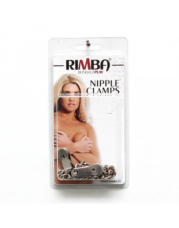 Rimba Bondage Play Pinces de poitrine Rimba avec chaîne | Argent sensuel en métal