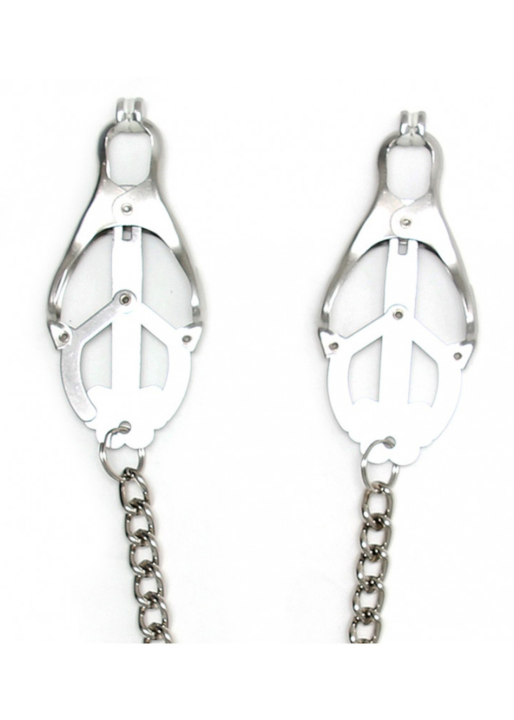 Rimba Bondage Play Borstklemmen met ketting | Sensuele zilverkleurige metaalglans
